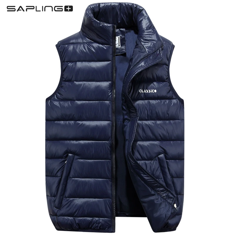 

2021 Autumn Winter New Vests Men's Thick Warm Down Cotton Vest Young Male Waistcoat Jacket Oversize Men Casual Zipper Sleeveless