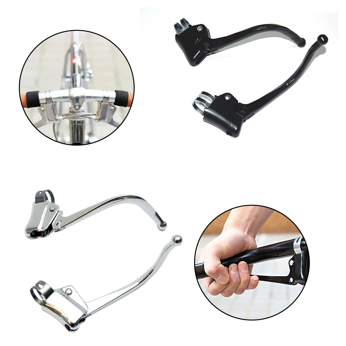 

1 Pair Brake Levers Road Bike Bicycle Metal DC139 Grip Cycling Universal For 22-24mm Handlebar