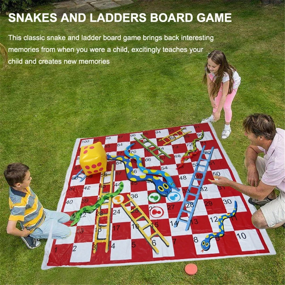 

Outdoor Inflatable Mat Snakes Ladder Chess Game Set Parent-child Interaction Educational Toys Family Large Flying Chess Board