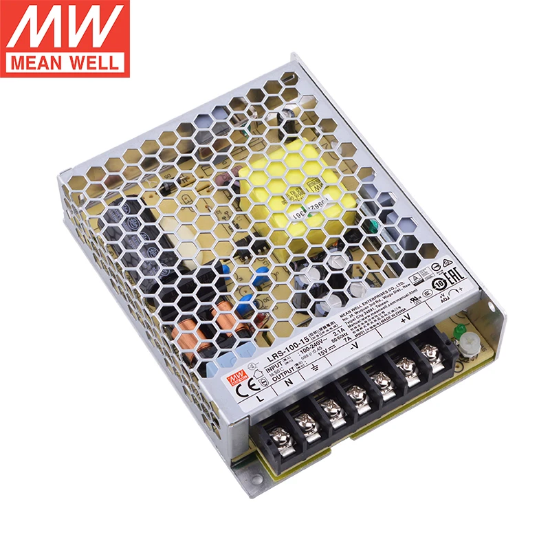 MEAN WELL LRS-100-15 105W 15V Источник питания с переключением 110V/220V AC на DC 7A единица силы Meanwell PSU трансформатор включен.