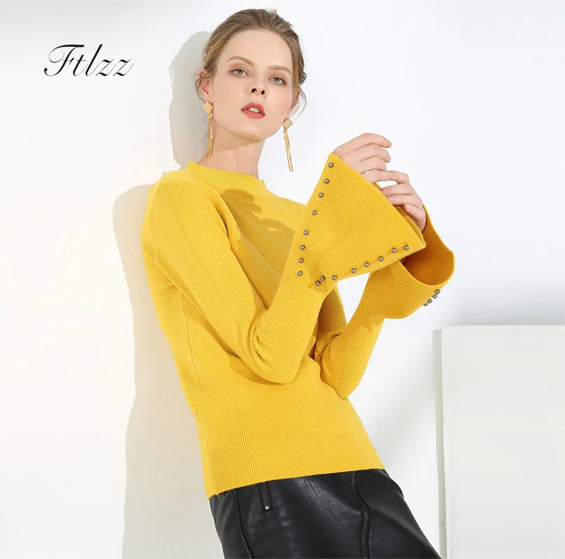 Свитер с длинными рукавами женский свитер круглым вырезом новинка 2018