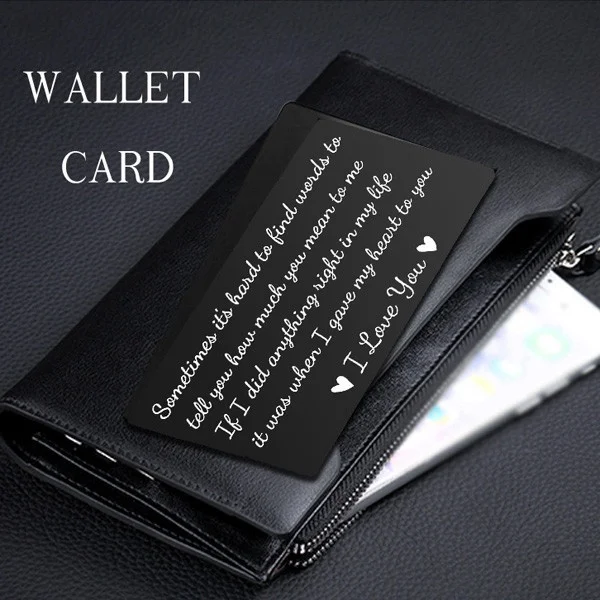 New Year Love Note Boyfriend Gifts Engraved Wallet Cards Inserts Anniversary Gifts party favors Christmas Gifts for Husband Men