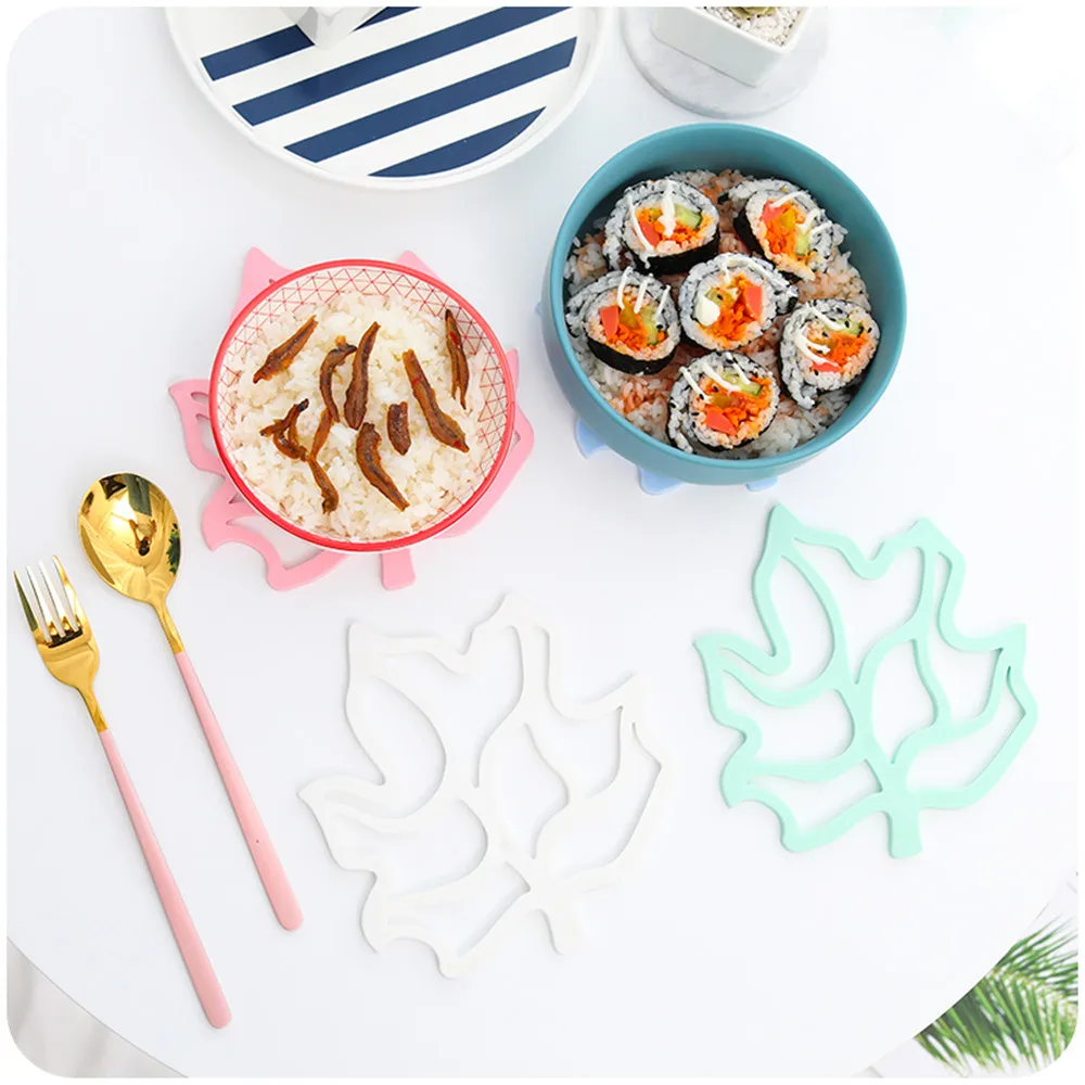 Шикарный кремния подставка Творческий узор в виде кленового листа Кофе