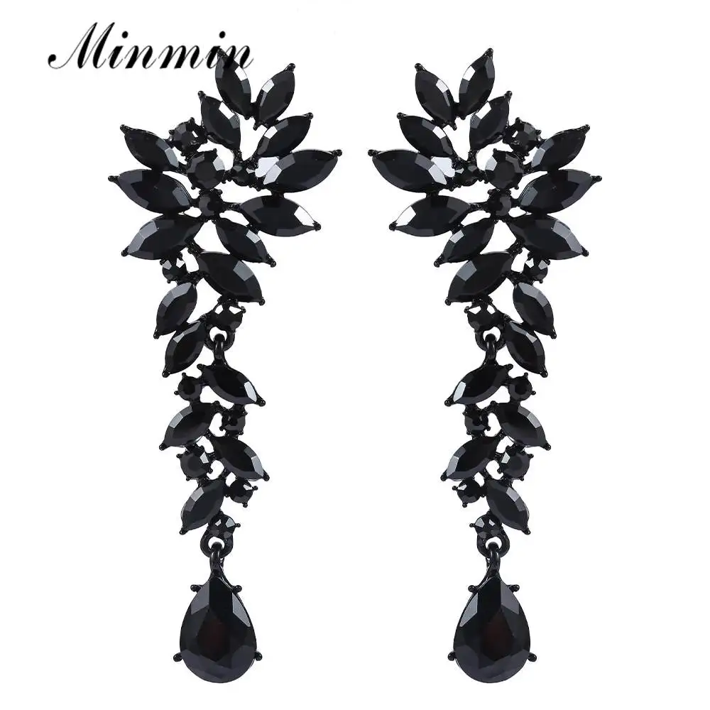 Minmin дыма Серая Лошадь глаз Кристалл серьги с подвеской в виде цветка блестящие