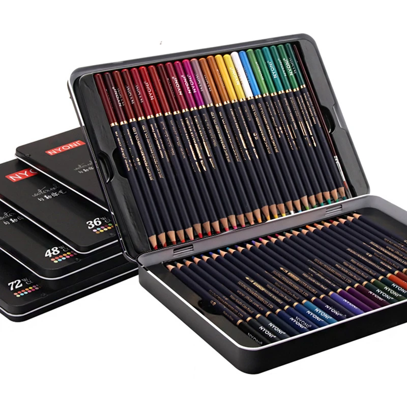 

Высококачественные школьные и офисные Профессиональные цветные акварельные карандаши для рисования, ранние цвета, канцелярские принадлежности, набор для художников из дерева