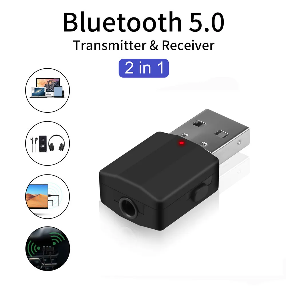 Мини стерео аудио приемник Kebidu 2 в 1 Bluetooth 5 0 AUX RCA USB 3 мм разъем для ТВ ПК