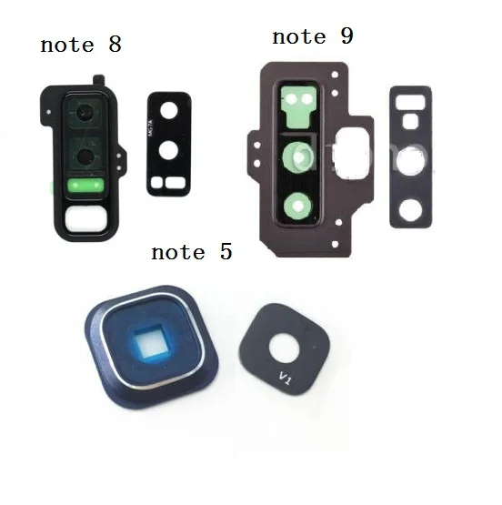 10Pcs/Lot New For Samsung Galaxy Note5 note 8 9 Rear Back Main Camera Glass Lens Cover with Frame Replacement Parts | Мобильные