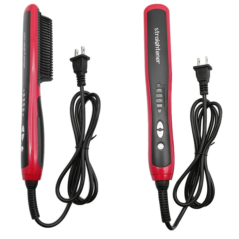 

Yiban Heating Hair Straightener Curling Multifun Electric Hot Comb Temperature Straightening Hair Comb Curly Styling