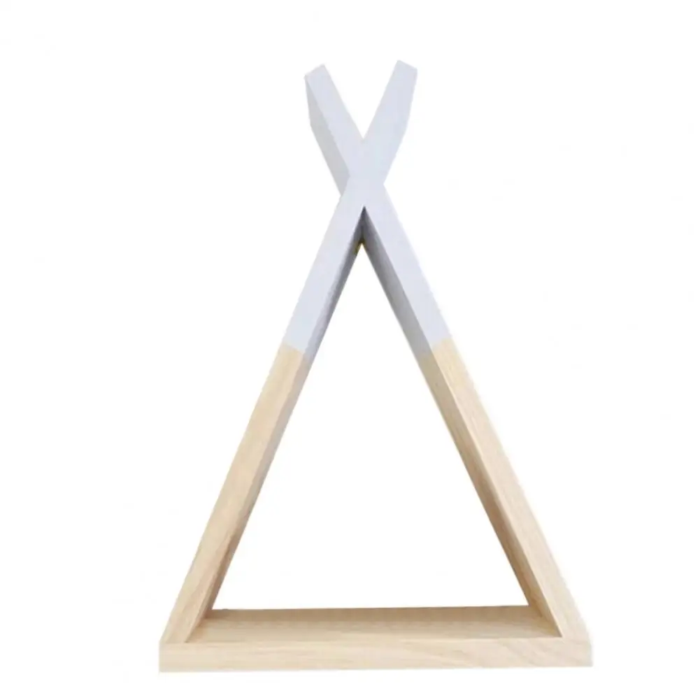 

1Pc Living Room Wooden Triangle Storage Holder Rack Decor Wall Mounted Shelf For Home Organization Decoration Photograph Props