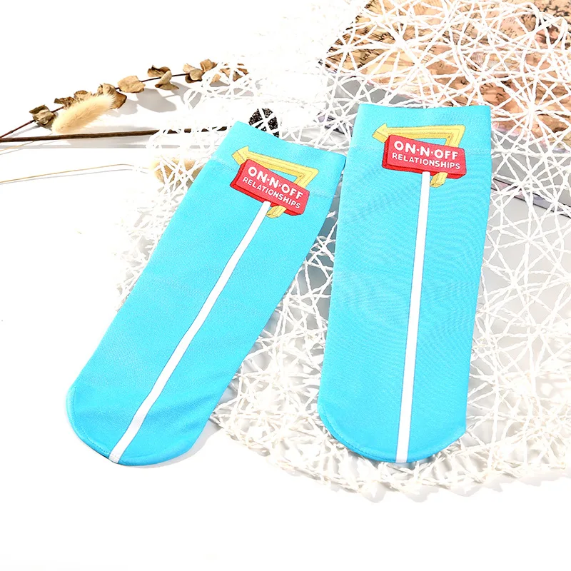 Для девочек радужные носки Повседневное мультфильм женщин Skarpetki Kolorowe корейский