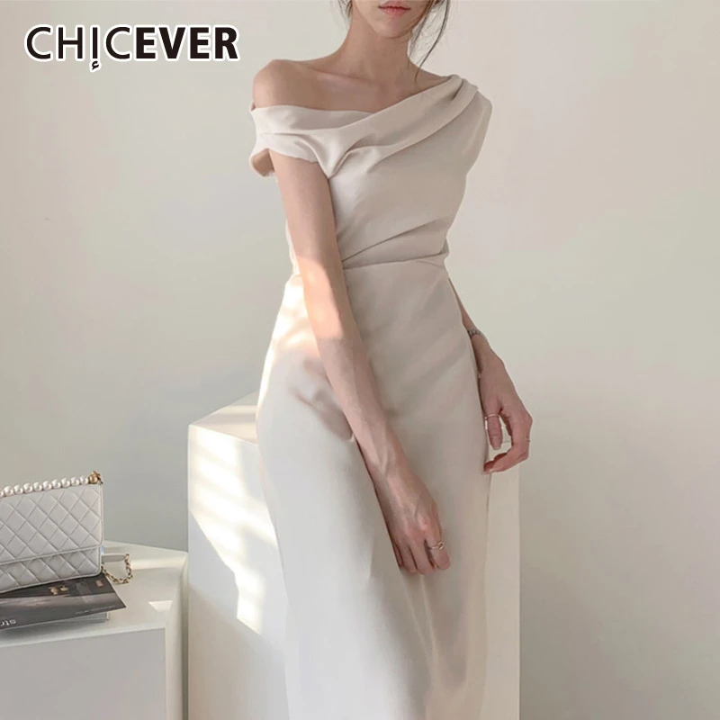 CHICEVER OL элегантное женское платье с вырезом лодочкой открытыми плечами без