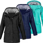 Женская ветрозащитная длинная куртка на молнии, осенне-зимний уличный Тренч оверсайз, пальто с капюшоном, повседневные водонепроницаемые походные куртки