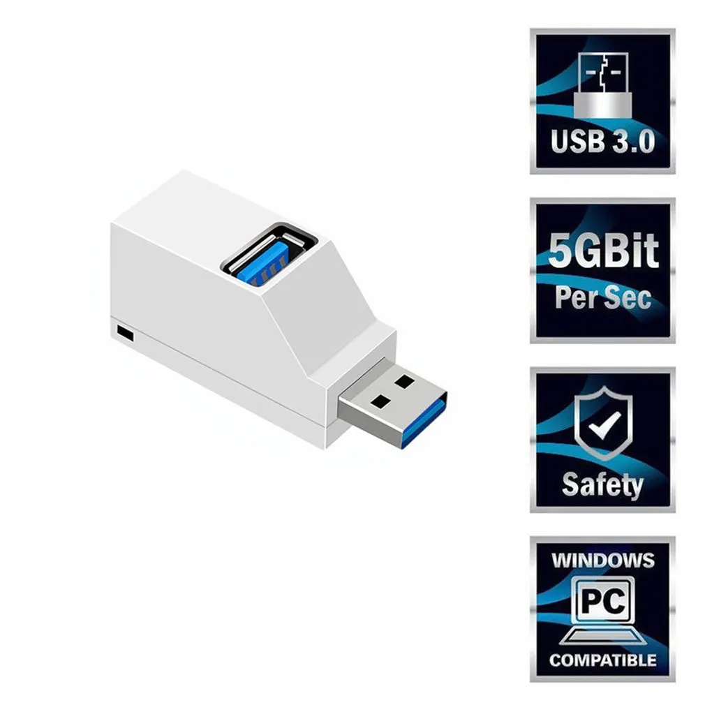 

Mini 3 Ports USB 3.0 2.0 Splitter Hub High Speed ​​Data Transfer Splitter Box Adapter For PC Laptop MacBook Pro Accessories