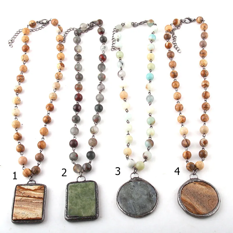 MOODPC модные ювелирные изделия цепочка из натурального камня каменные подвески