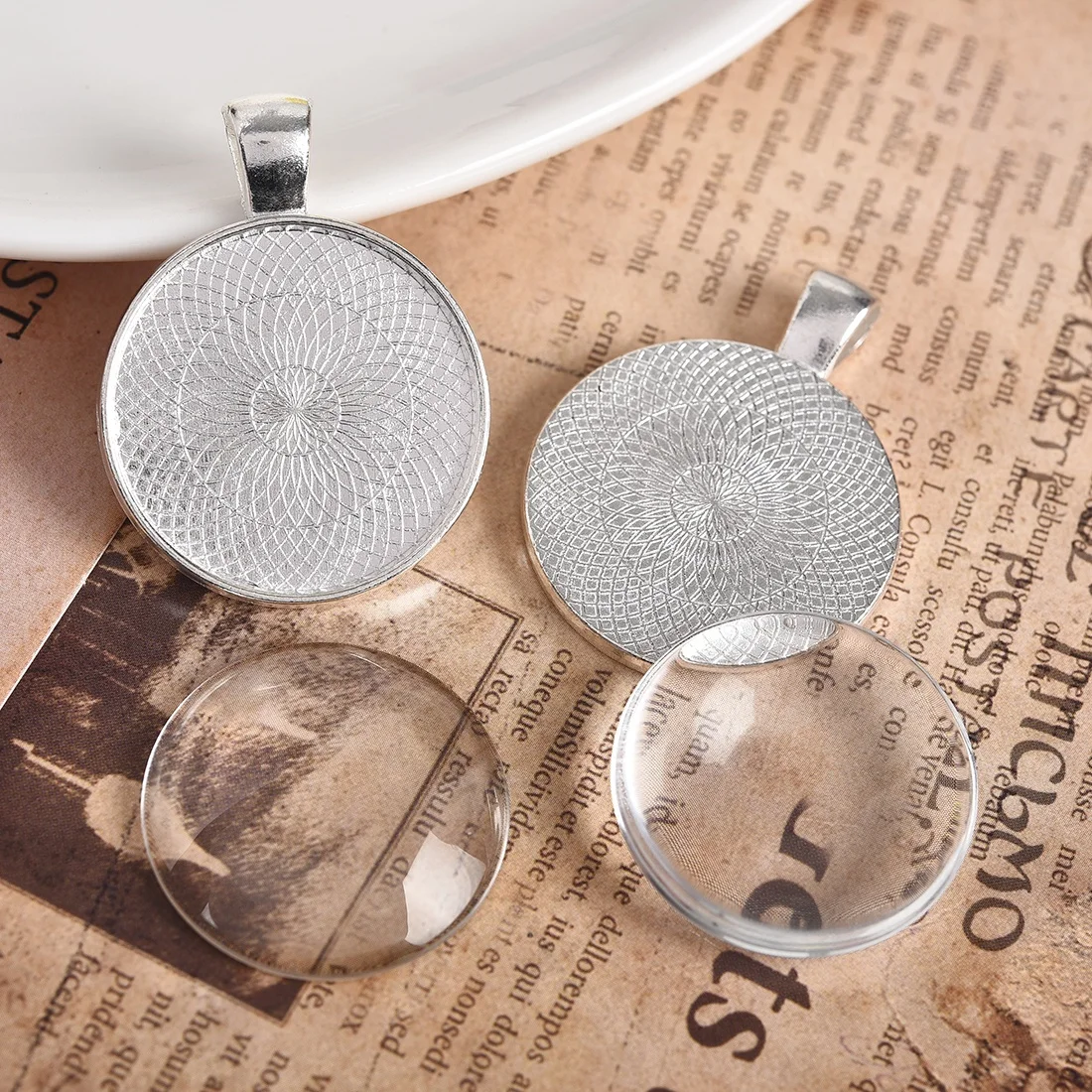 Ожерелье с подвеской кабошоном пустая основа для камеи рамкой Ювелирная