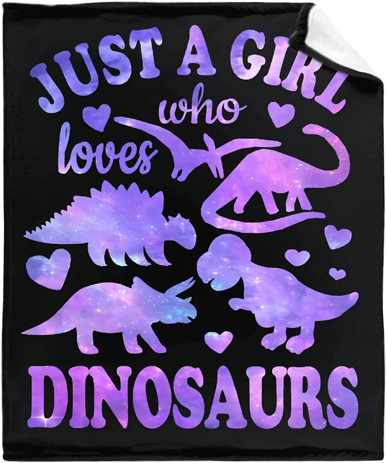 

Dinosaur Blanket Gift for Women Kid Plush Just A Girl Who Loves Dinosaurs Soft Throw Dino Comfy Sheet Jurassic Animal Lovers