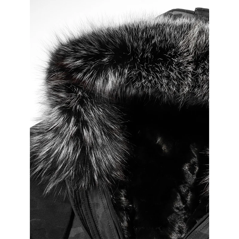 

Real Winter Jacket Fox Fur Collar Hooded Coat Mink Fur Liner Jackets Parka Veste Homme Hiver Canada Style P-N2326 ZL862