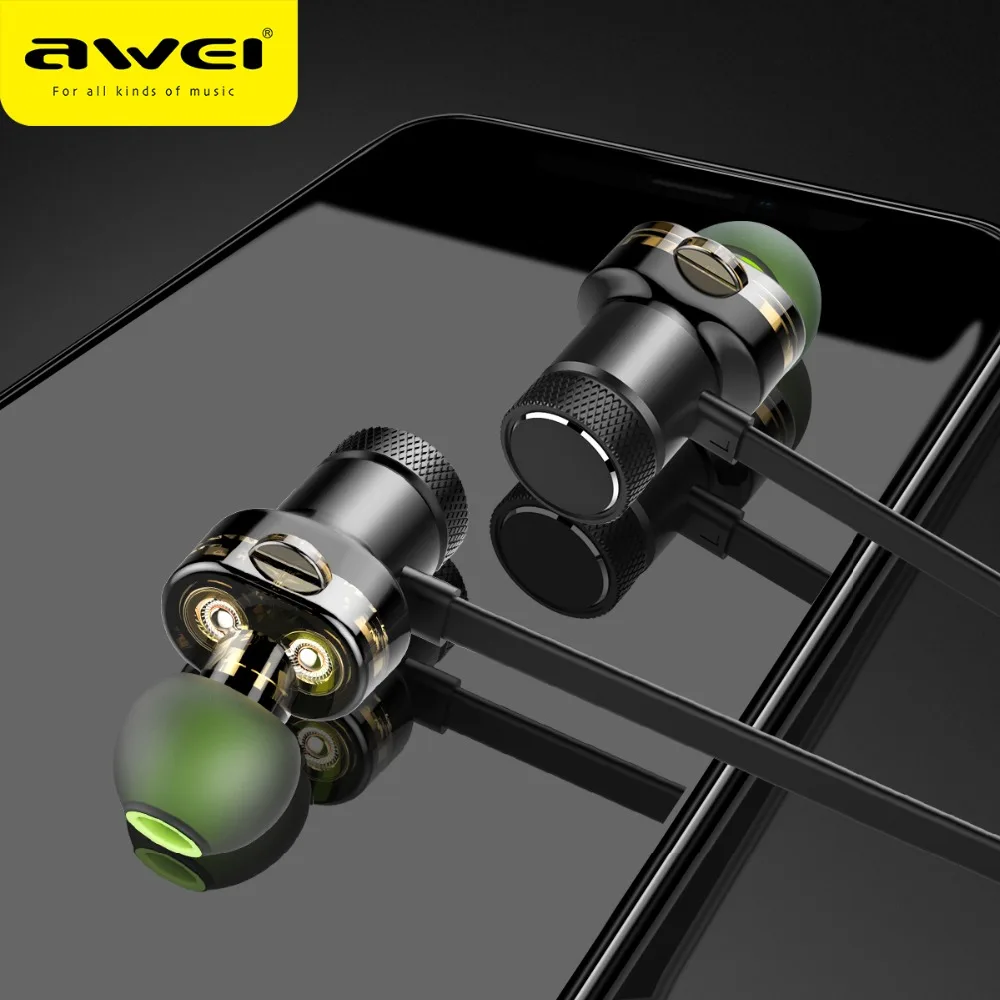 AWEI Bluetooth наушники беспроводные стерео спортивные в ухо проводные гарнитура с