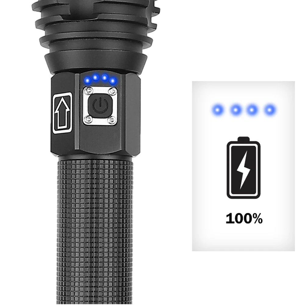 Самый мощный светодиодный фонарик XHP90 с Usb масштабируемый фонарь 3 режимами