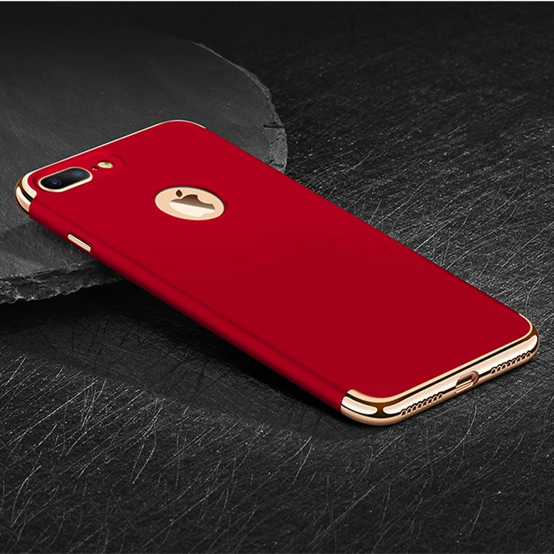 Чехол для iPhone 7 8 Plus, роскошный Ультратонкий жесткий защитный чехол Mofi 3 в 1, черный чехол для задней панели Чехол для iPhone 7 8 Plus