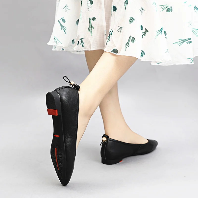 

GKTINOO 2021 Genuine Leather Flat Shoes Woman Loafers Cowhide Flexible Spring Casual Shoes Women Flats Women Work Shoes Big Size