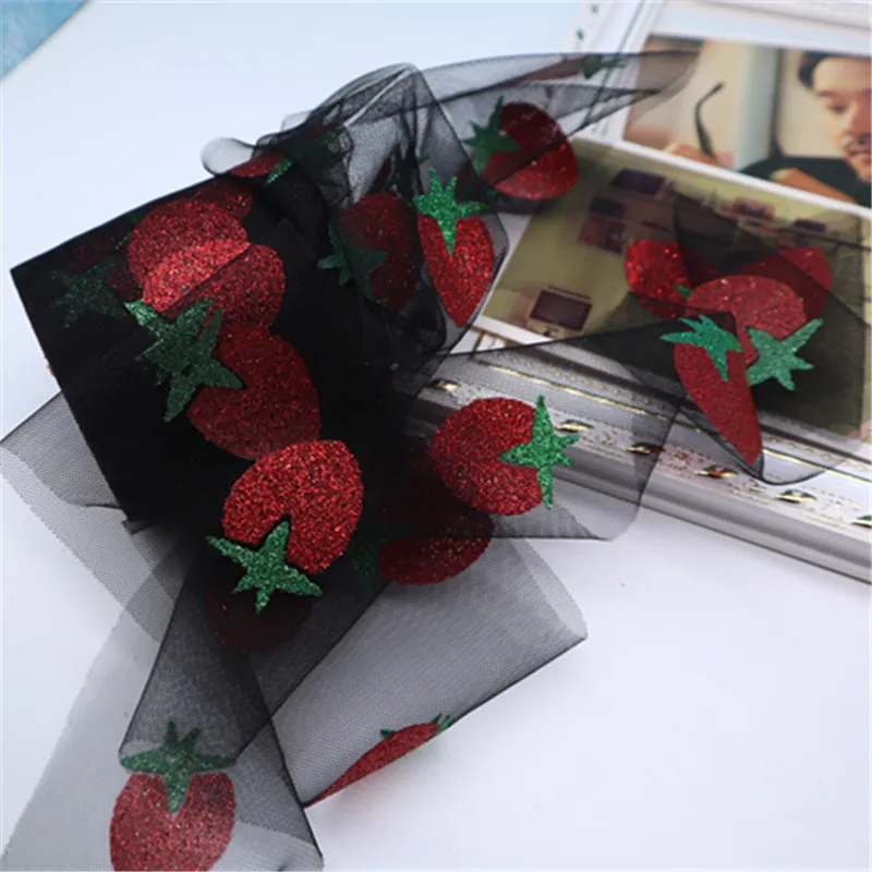 25 ярдов/рулон тюлевого рулона Флокирование органза сетка ткань лента подарок