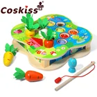 Новинка, счастливая ферма Coskiss, магнитная рыболовная игра с редисом, деревянные строительные блоки, детская развивающая настольная игрушка, подарок для ребенка