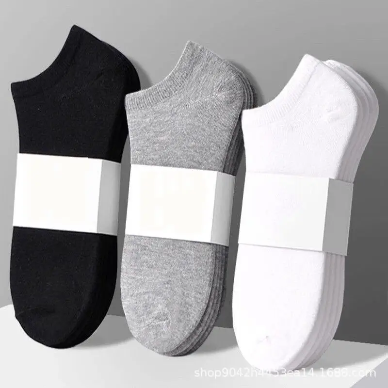 

Wholesale Prices 5 Pairs=10pcs Women Socks Breathable Sports Socks Solid Color Boat Socks Comfortable Cotton Ankle Socks White