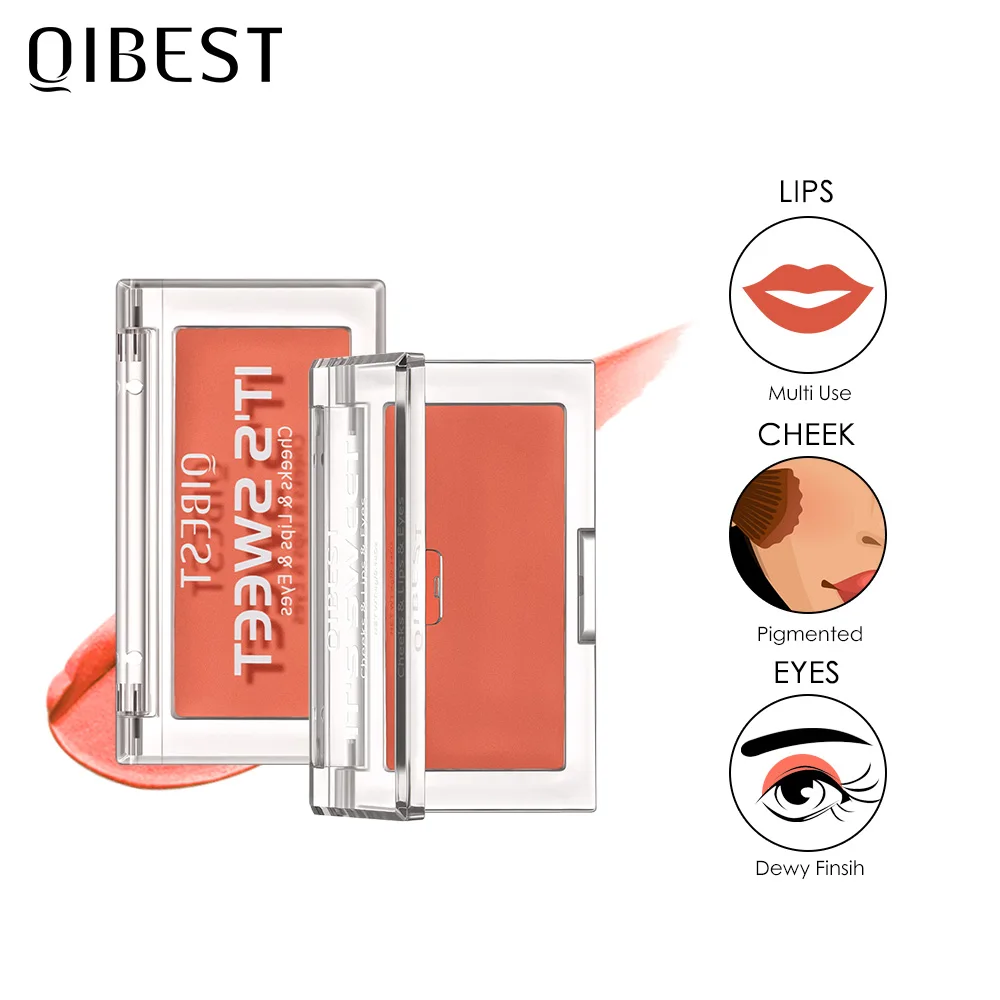 QIBESTpaleta de maquillaje multifuncional 3 en 1 lápiz labial y colorete para cara sombra de ojos