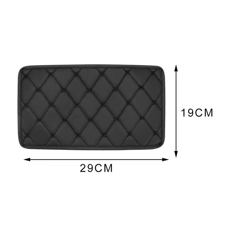 

Fashion New Auto Armrest Pad Cover Center Console Box Accessories Leather Cushion Mat Black Rectangle PU Color Car N6M4