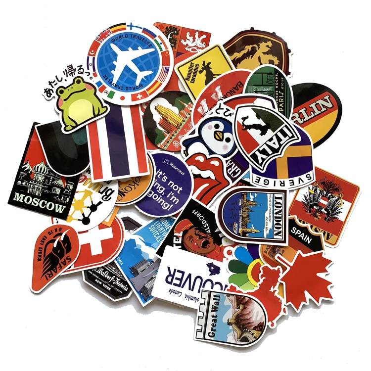 40 шт ретро случайный ins стиль стикер для тележки рюкзак ПВХ скейтборд