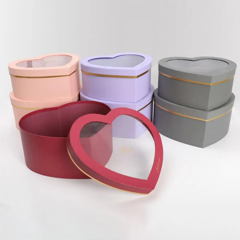 2 шт./компл. подарочная коробка в форме сердца горячая штамповка бумажная