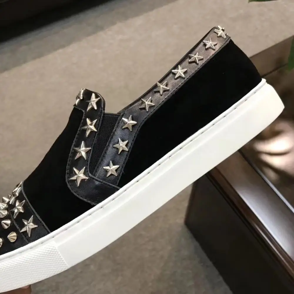Brand men shoes 2021 New Fashion breathable comfortable loafers luxury Spikes men's flats casual | Обувь