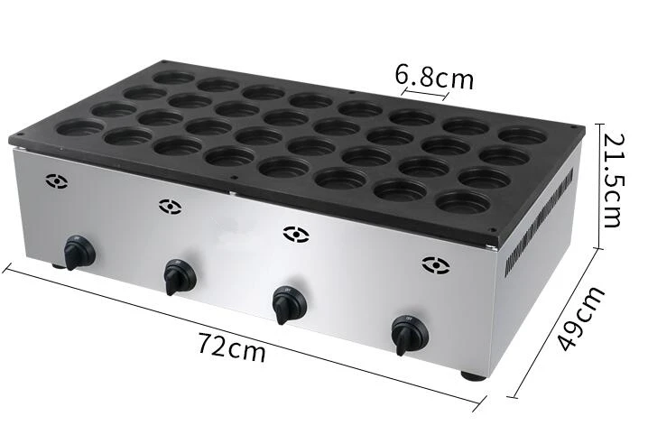 Газовая вафельница с 32 отверстиями красная фасоль пирог Тайвань в форме колес