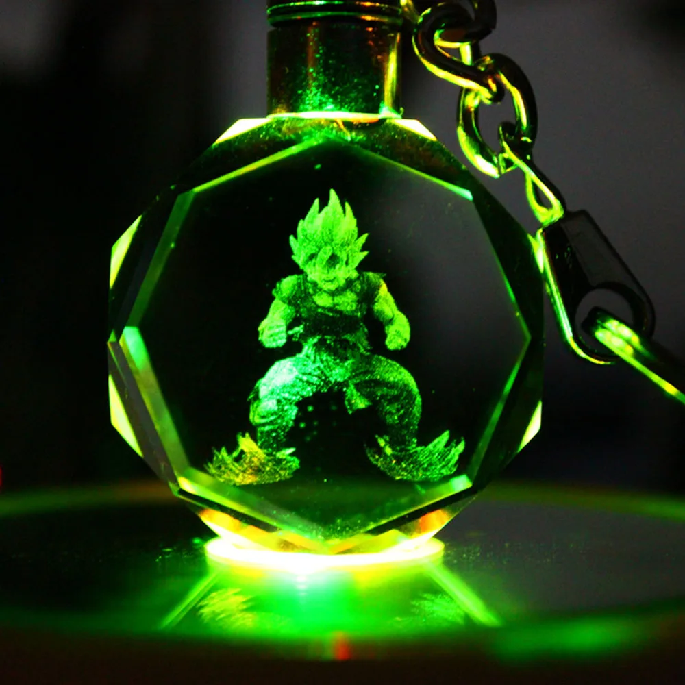 Dragon Ball Z 3D с украшением в виде кристаллов светодиодный RGB брелок красочный детский