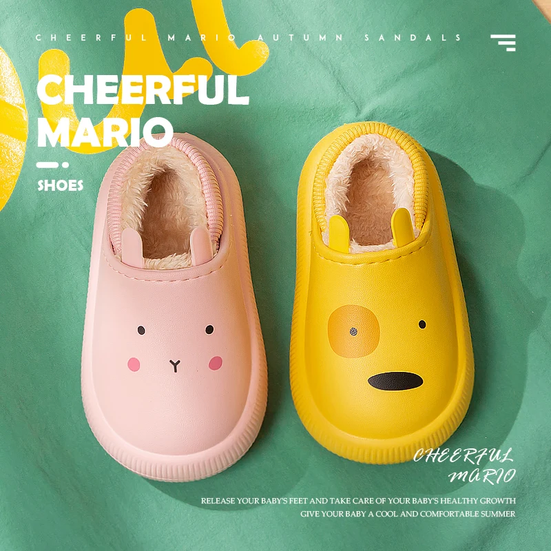 Детские хлопковые тапочки CheerfulMario осень и зима для родителей детей домашняя