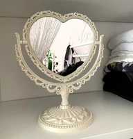 cshou188 desktop makeup mirror love rotatable gothic mirror butterfly rose decor beauty tool round oval heart shape makeup
