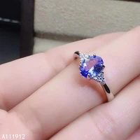 kjjeaxcmy fine jewelry natural tanzanite 925 sterling silver new women ring support test fashion