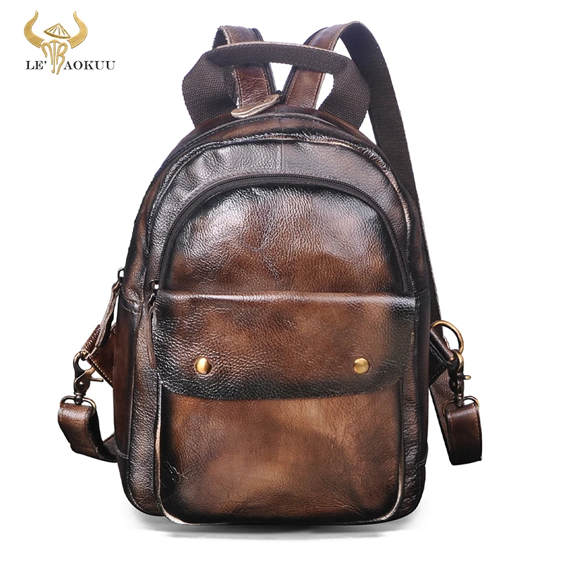 Новинка модный дорожный рюкзак унисекс из мягкой натуральной кожи для учеников