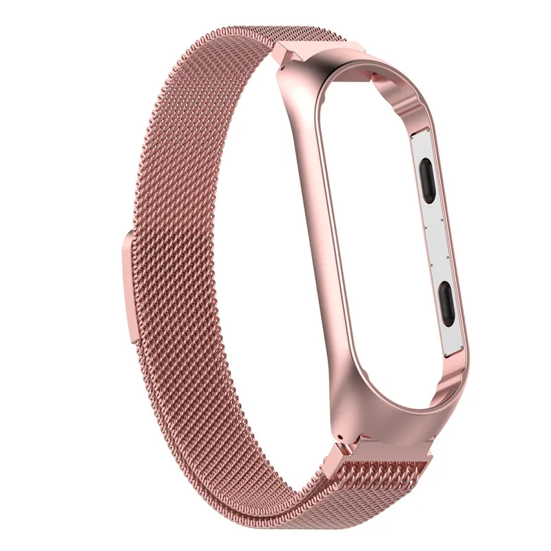 Модный магнитный ремешок для xiaomi mi band 3 4 часов из нержавеющей стали сменный