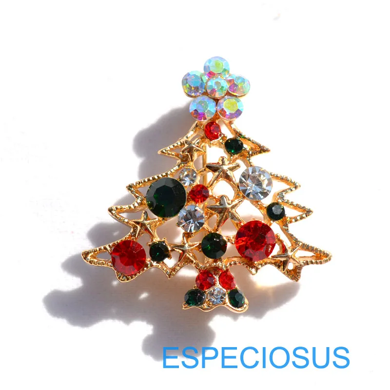 Christmas Tree G Элегантная булавка Золотой Рождественский елочный женский подарок Рождественская одежда нагрудная булавка аксессуары ювелирные изделия окрашенные Брошь Стразы - Окраска металла: Christmas Tree G