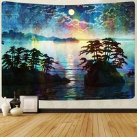psychedelic mountain tapestry fairy tale forest plants tree art wall hanging tapestries for living room home decor