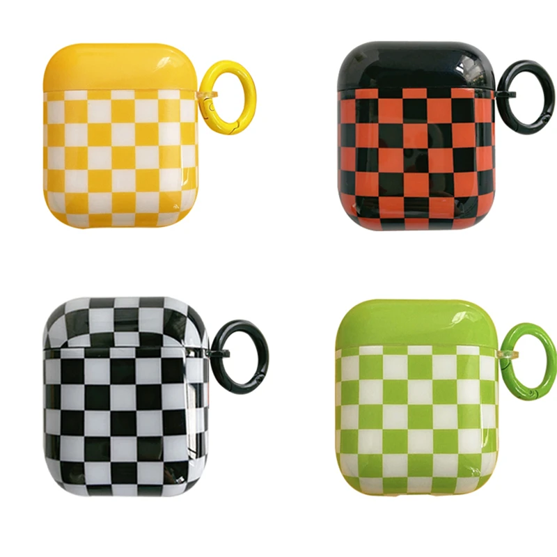 

Korean Cute Checkerboard Grid Case For AirPods Pro 1 2 Bluetooth-Compatible Earphone Case Stylish Soft Protection Cover Funda