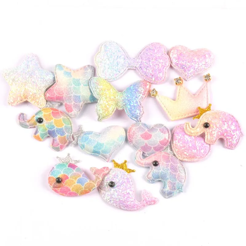 5 шт. блестящая ткань с хлопковой подкладкой нашивки Блеск животных горный