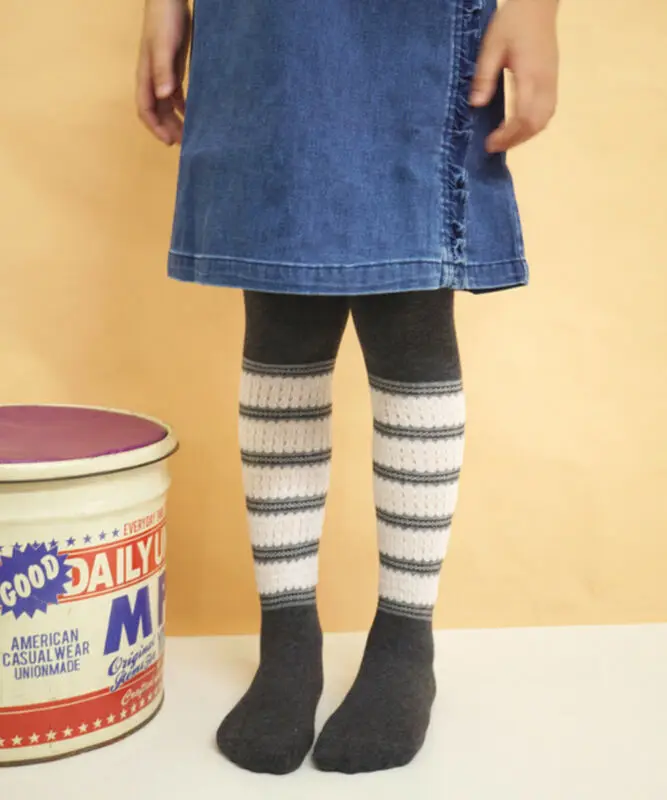 Детские осенне-зимние колготки популярные детские чулки в рубчик для маленьких