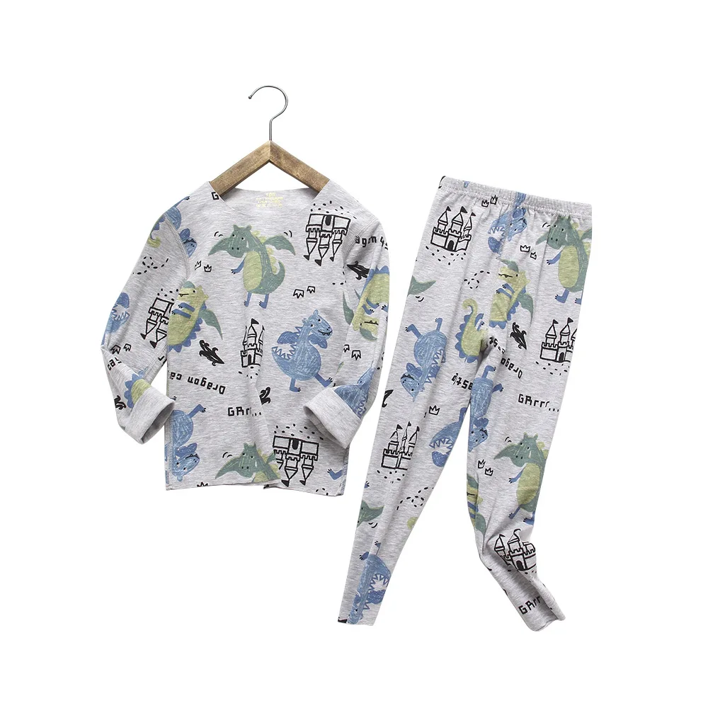 

OHMETOY Children's Autumn Clothes Long Pants Suit Thin Section of Soft Velvet Boys and Girls Pajamas Base Warm Cotton Sweater