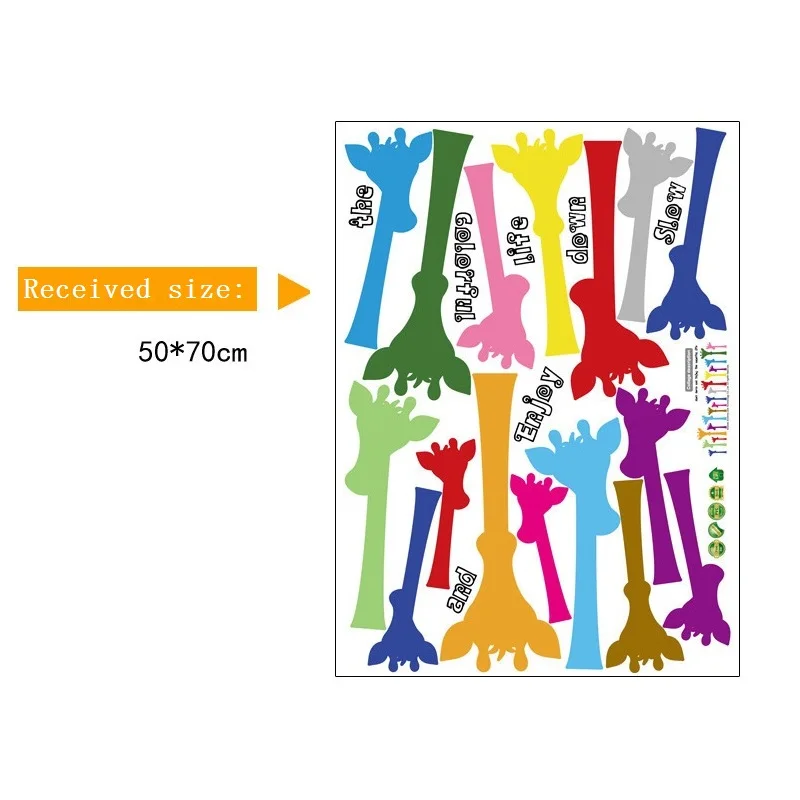 Красочные граффити голова жирафа наклейки на стену для детской комнаты