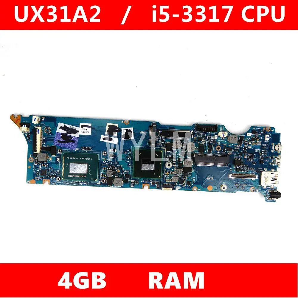 

UX31A2 With Processor i5-3317 CPU 4GB Memory Mainboard REV2.0 For ASUS UX31A2 UX31A Laptop Motherboard 100% Tested Free Shipping