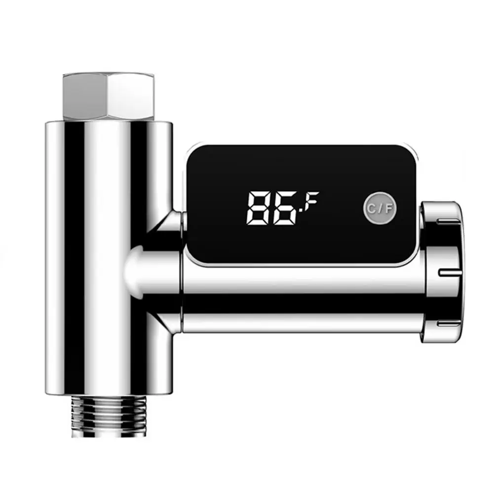 

Instantly Read Shower Thermometer Bathroom Thermometer LED Display Water Power Lamp Safety Rotating Shower Household Accessories