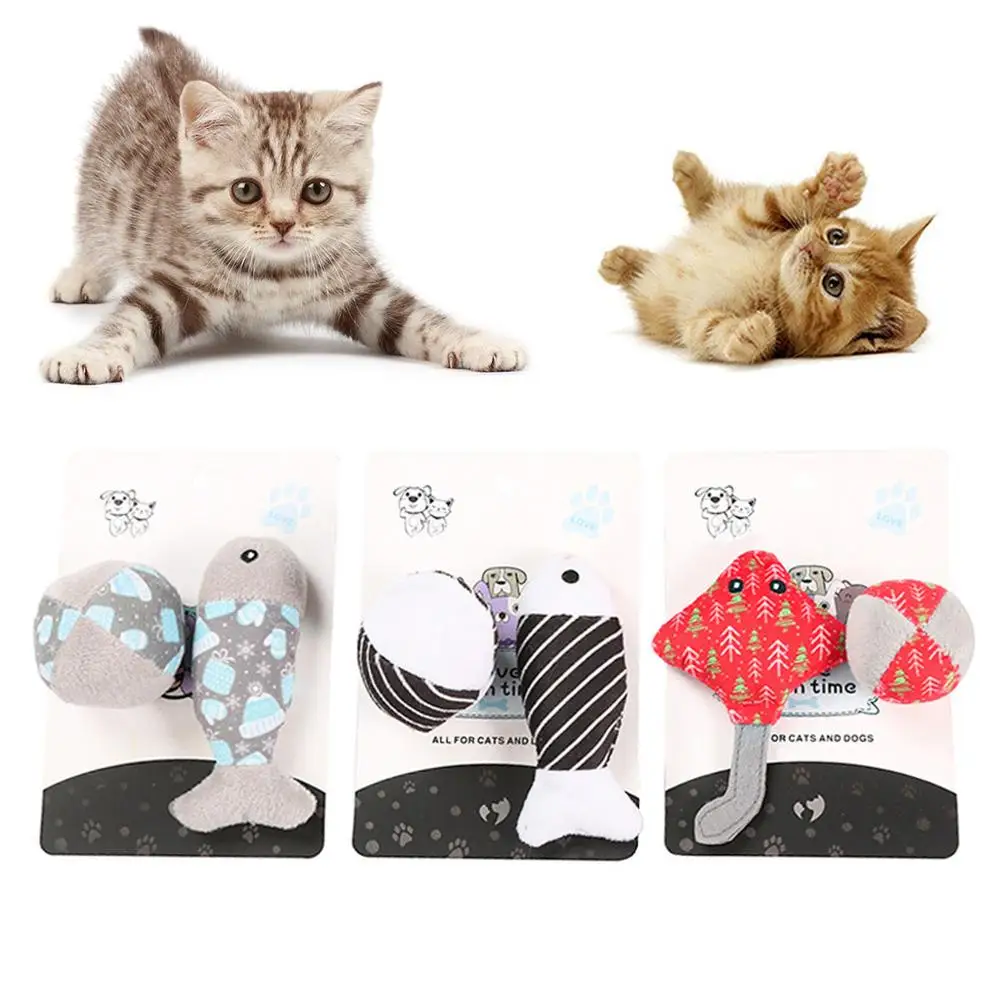 

6Pcs Plush Mouse Fish Ball Funny Pet Cats Teaser Interactive Mint Catnip Toy Mouse Fish Ball Shape Pet Interactive Toy